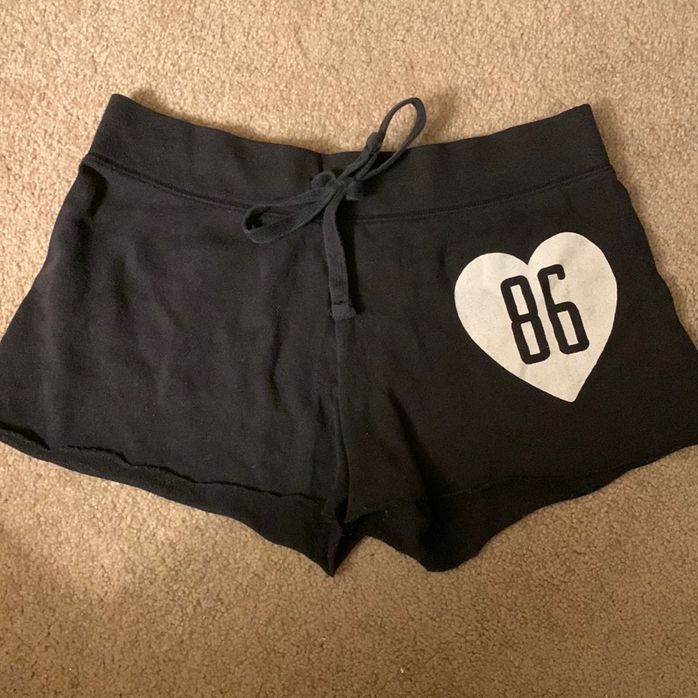 Victoria’s Secret PINK Shorts. Black w/ White Print. Drawstring waist, Size XS